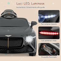Bentley 12V Macchina Elettrica per Bambini, Auto Elettrica con Telecomando Luci a LED, Velocità Regolabile 3-5 km/h, Veicolo Elettrico per Bambini 37-96 Mesi (Nero)