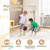 Canestro da Basket per Bambini, 4 in 1 Centro Attività, Porta Calcio Golf Gioco del Cerchio, Altezza Regolabile per Interni ed Esterni, Regalo per Bambini 3-10 Anni