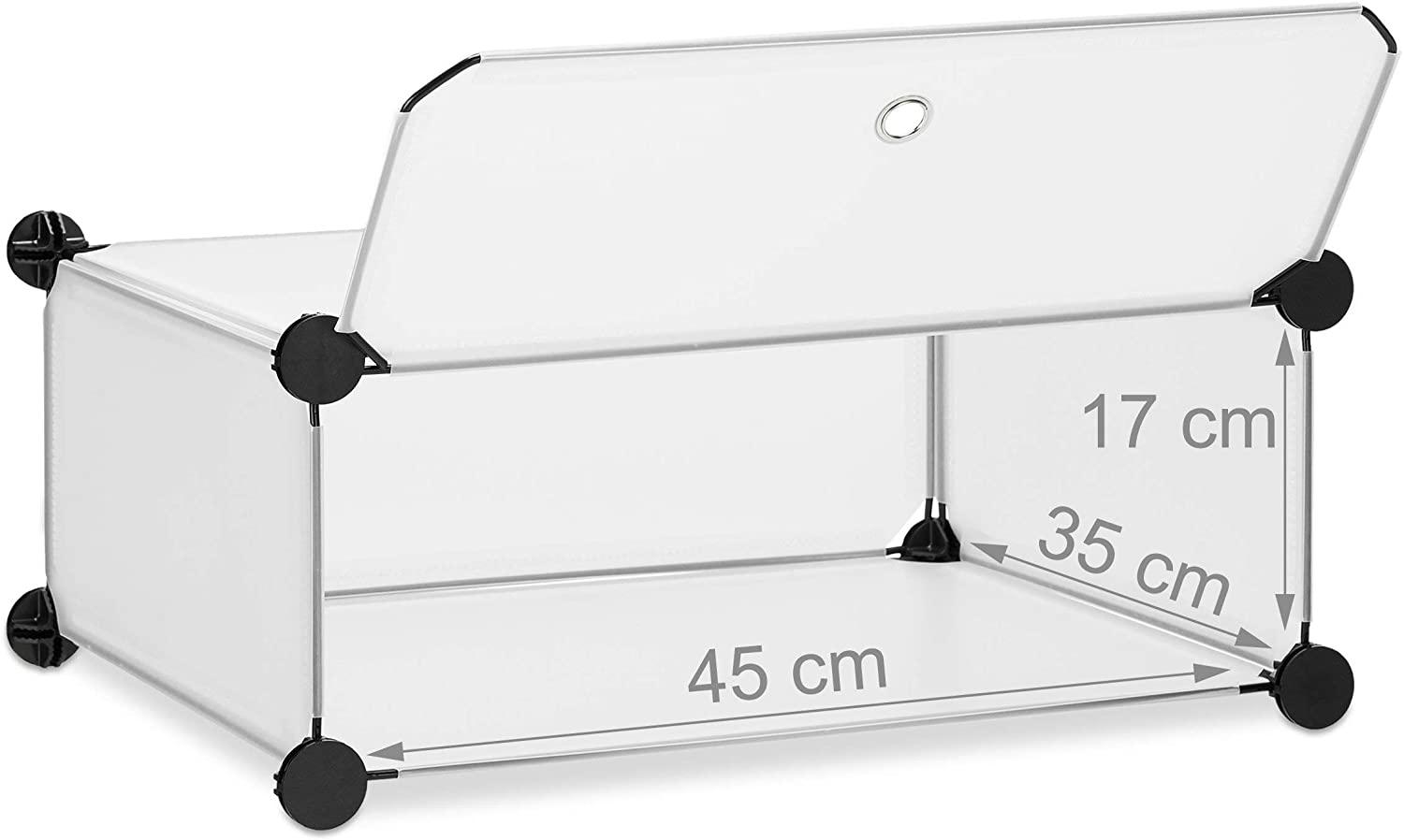 Scaffale per armadio scarpiera portascarpe in plastica modulare 12 paia trasparente 13_0001661