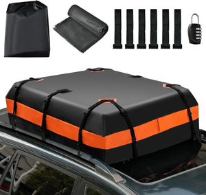 Borsa da Tetto per Auto 424L, Box Tetto Auto per Bagagli Impermeabile Pieghevole, con Tappetino Antiscivolo, per Tutti i Veicoli Con/Senza Barre Portapacchi, con Serratura