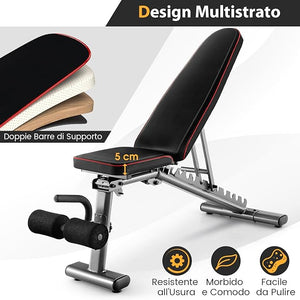 Panca Regolabile, Panca per Pesi Multifunzione, Panca Pesi Panca Fitness, Fino a 300kg, Ideale per Casa Ufficio