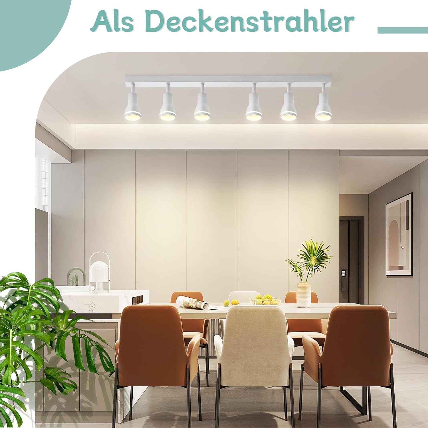 ZMH Faretto da soffitto a sospensione 6 luci GU10 moderni per cucina corridoio salone