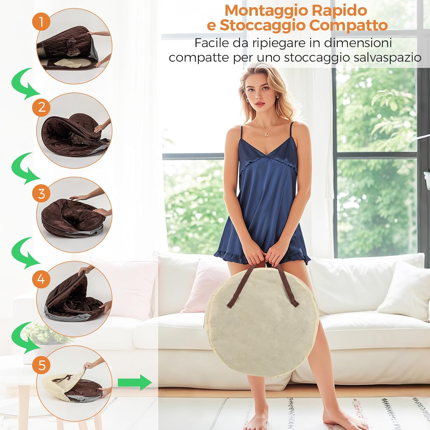 Sauna a Vapore Portatile 3L, Sauna da Casa con 9 Livelli di Regolazione della Temperatura da 40-65℃, Telecomando, Sedia Pieghevole e Massaggiatore per Piedi in Legno (caffè)