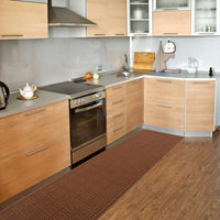 Tappeto Cucina 3D Antiscivolo Tinta Unita Assorbente Marrone 50x80 cm