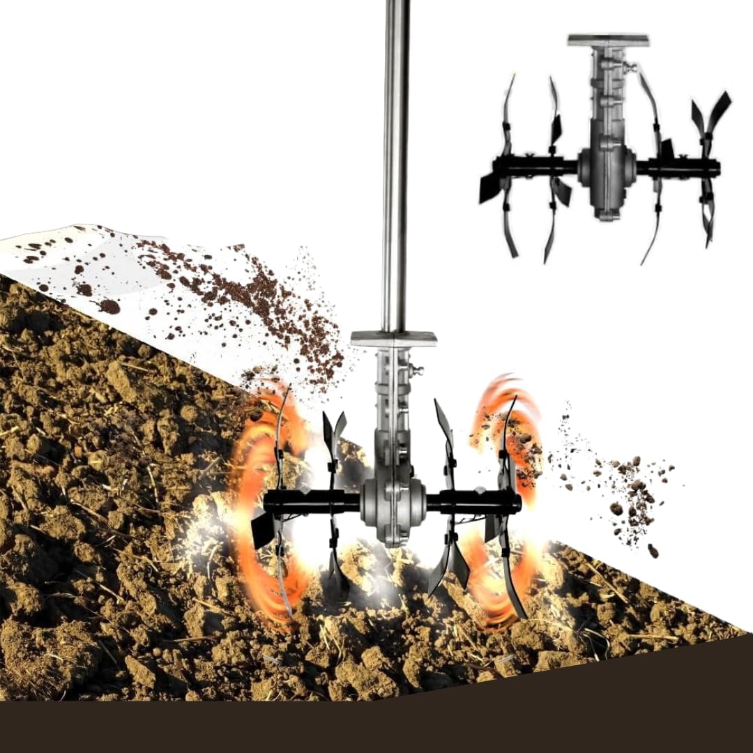 Gruppo Zappette per Decespugliatore e Motozappa, Fresa con Ingranaggio a 9 Denti, Tubo Ø26 mm - Strumenti Professionali per Orti e Giardini