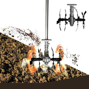 Gruppo Zappette per Decespugliatore e Motozappa, Fresa con Ingranaggio a 9 Denti, Tubo Ø26 mm - Strumenti Professionali per Orti e Giardini