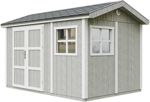 Casetta da giardino di qualit? premium 8,68 m² - H252x250x412 cm - Timbela M914A-TUNDRA GREY