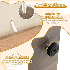 Lettiera Chiusa per Gatti 87,5 cm, Torre per Gatti in Legno con Pali per Graffiiare in Sisal, Cuscino, Palla Pendente e Piattaforma Superiore, Albero per Animali Domestici