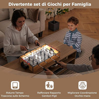 Tavolo da Calcio da Gioco, Calcetto da Tavolo con LED Maniglia Antiscivolo 2 Palloni, Gioco di Calcio da Tavolo per Feste, Bar, Sala Giochi, 51x30,5x8 cm