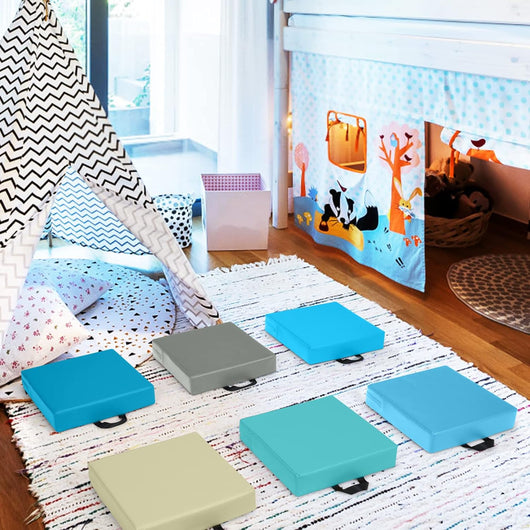 Tappeto per Bambini 6 Pezzi, Tappeto da Terra Cuscino Yoga Meditazione, per Camera da Letto e Salotto, Moderno 38x38x8cm