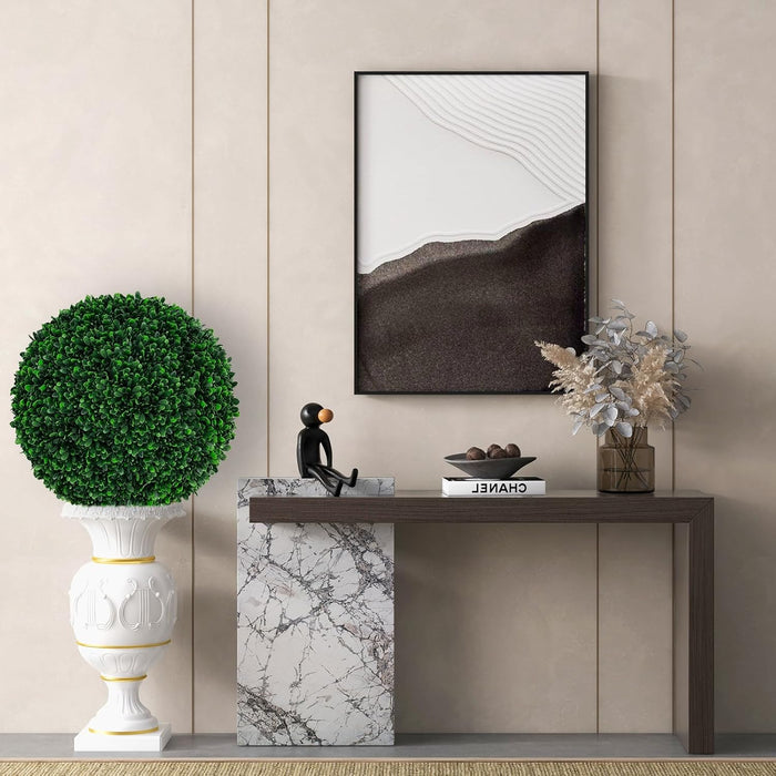 Set di 2 Sfere Topiarie Artificiali da 52 Cm, Piante Finte Sferiche con 20 Fascette, Protette dal Sole, Decorazione da Esterno e Interno per Cortile, Portico, Casa e Festa