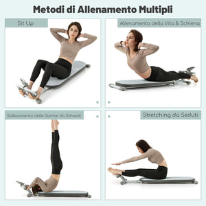 Panca per Addominali Multifunzionale, Panca da Allenamento Pieghevole con 3 Angoli Regolabili e Lunghezza Regolabile, Attrezzatura Fitness per Palestra Domestica, Portata 150 kg