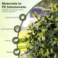 Set di 2 Alberi Artificiali con Tronco Solido da 90 cm, Muschio Naturale e Vaso Stabile Riempito di Cemento, Arbusto Finto Protetto dal Sole per Decorazione Interna ed Esterna