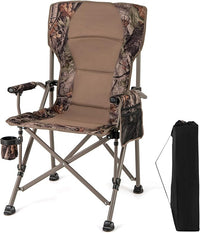 Sedia Pieghevole da Campeggio, Sedia Mare Spiaggia con Portabicchieri e Tasca in Rete, Piedini Regolabili e Borsa di Trasporto, Portata 180 kg, per Pesca, Picinic e Caccia