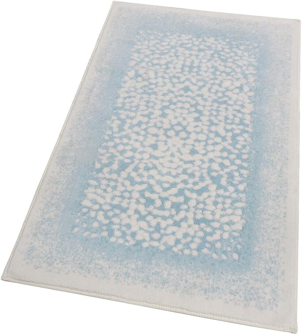 Tappeto Bagno Vintage Camera Scendiletto 80x120 Cm Morbido Cotone Assorbente Antiscivolo Azzurro