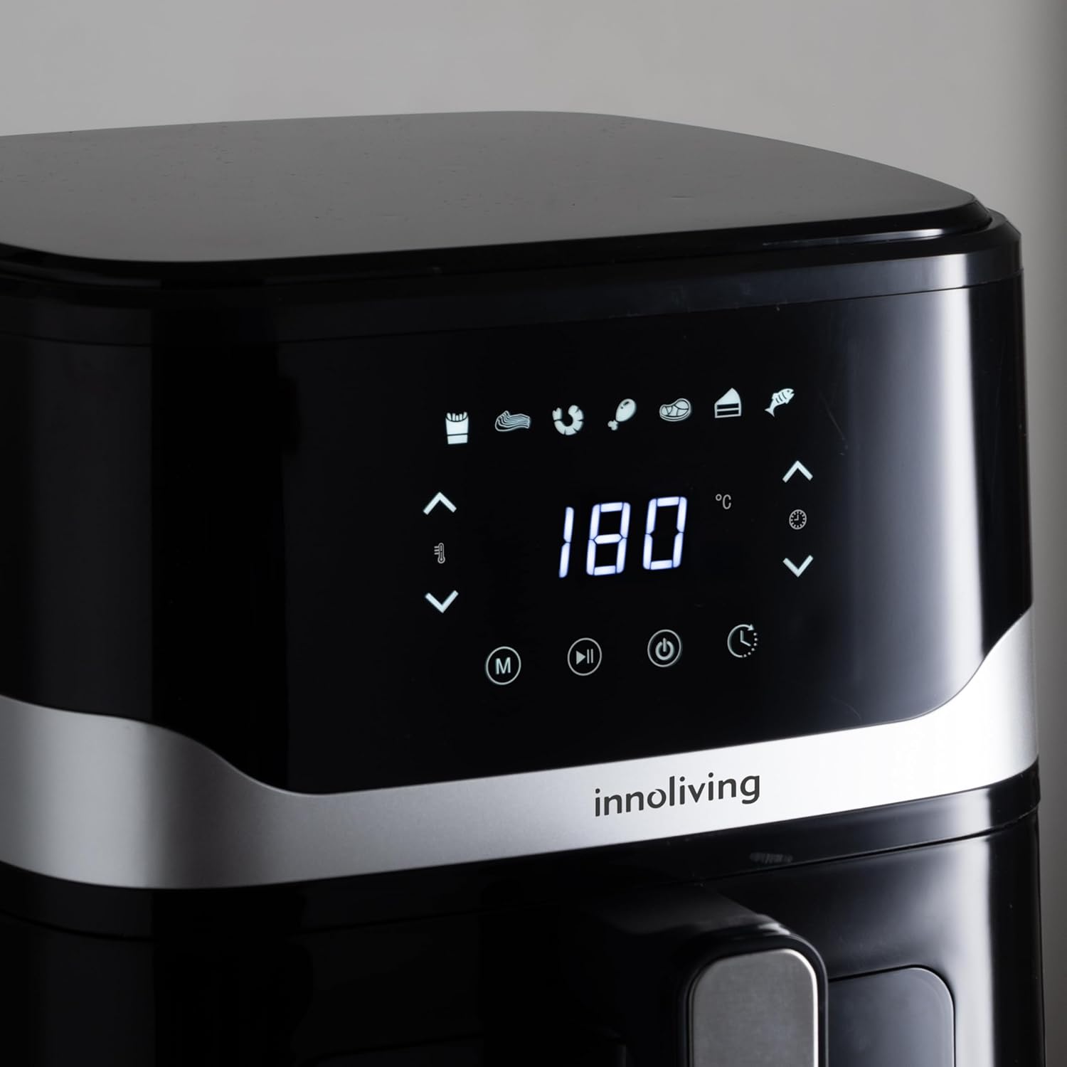 Innoliving Friggitrice ad Aria 5 Litri INN-890 con Pannello Digitale Touch, 7 Programmi Preimpostati, Finestra di Controllo e Luce Interna