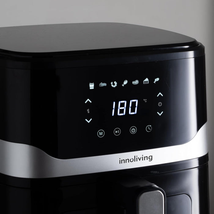 Innoliving Friggitrice ad Aria 5 Litri INN-890 con Pannello Digitale Touch, 7 Programmi Preimpostati, Finestra di Controllo e Luce Interna