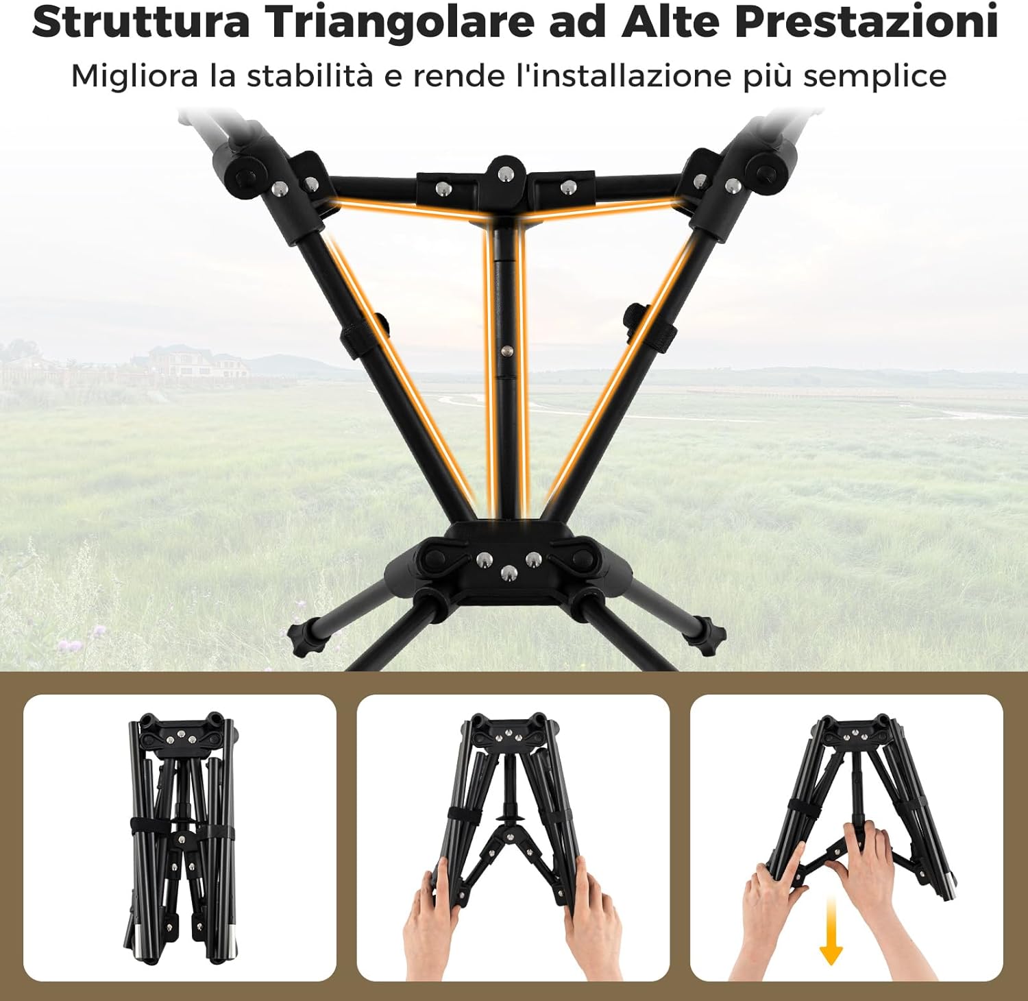 Sedia da Campeggio Portatile, Sedia Ergonomica Pieghevole da Zaino con Borsa da Trasporto, Poltrona da Esterno per Escursionismo, Spiaggia e Picnic, Portata 150 kg