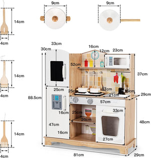 Cucina Giocattolo per Bambini, Cucina Finta Giocattolo con Suoni e Luci Realistici, Accessori Completi di Utensili da Cucina, Ideale per Bambini 3-7 Anni