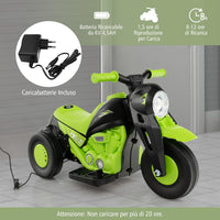 Moto Elettrica per Bambini con Creatore di Bolle, Auto a Bolle per Bambini da 6V, Pulsante Musicale, Faretto a LED, Capacità di 30 kg, per Bambini 3+ anni (Verde)