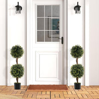 Set di 2 Alberi Artificiali con Tronco Solido da 90 cm, Muschio Naturale e Vaso Stabile Riempito di Cemento, Arbusto Finto Protetto dal Sole per Decorazione Interna ed Esterna