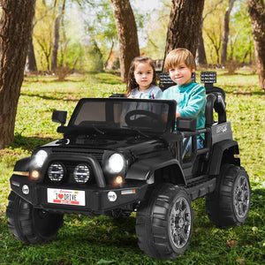 Auto Macchina Elettrica per Bambini 12V, Veicolo Elettrico a Batteria a 2 Posti, con Telecomando 2,4 G, Porta USB e AUX, per Bambini 3+ Anni (Nero)