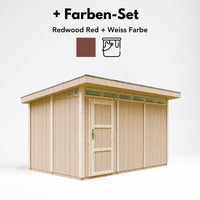 Casetta da Giardino di QUALIT? PREMIUM 8,7m?²-L412xW279cm - TIMBELA M904-REDWOOD RED