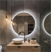 Specchio Rotondo da Parete RUBLO 60 cm, Specchio Retroilluminato Bagno, Led 4000K, Specchiera Bagno Made in Italy Personalizzabile Bordo Filo Lucido Moderno