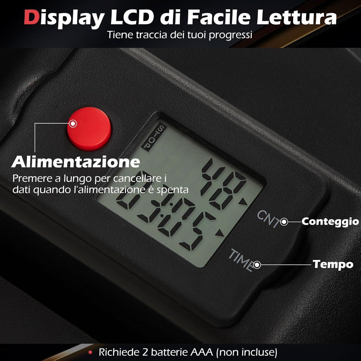 Stepper Fitness con Manubrio Regolabile in Altezza, Display LCD, Pedali Antiscivolo e Resistenza Idraulica, Stepper in Metallo, ABS, PP e EVA per Casa, Ufficio e Palestra