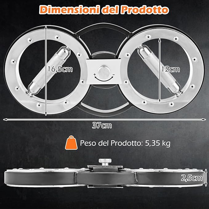 Allenatore per la Forza delle Braccia a Rotazione 360°, Attrezzatura Brucia Grassi Muscolare Avambraccio da 5,4 kg con Resistenza Regolabile, Addestratore di Forza per Casa e Palestra