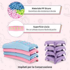 20 Pezzi di Travi Bilanciere, Blocchi Bilanciere per Bambini con Motivi Massaggiatori, Giochi per Pavimento del Percorso di Allenamento per Coordinazione ed Esercizio di Stabilità(Rosa)