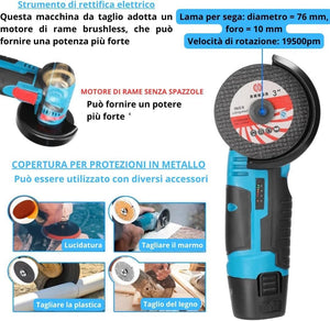 Trapano Avvitatore a Batteria, Mini Smerigliatrice Angolare Taglierina Elettrica
