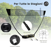 Set di Badminton con Rete, Racchette, 2 Volani e Scatola di Conservazione, Set di Badminton Portatile per 2 Giocatori da Esterno per Bambini, Ragazzi e Adulti