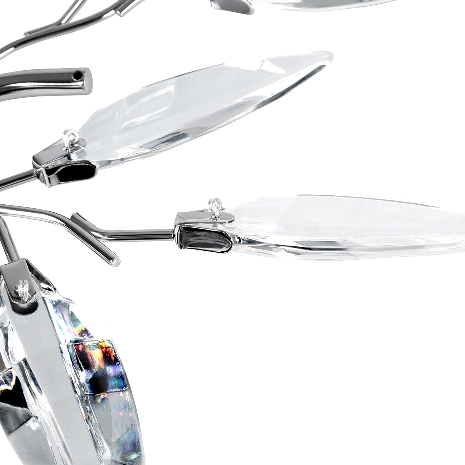 Plafoniera 3 lampadine da max 40 watt e14 design foglie acriliche lampadario lampada da soffitto apparecchio di illuminazione per soggiorno camera da letto trasparente 01_0000116