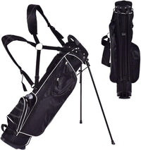 Sacca da Golf con Supporto, Borsa da Golf a 4 Scomparti con 4 Tasche con Cerniera, Borsa Frigo, Tracolla Doppia, Cappuccio Antipioggia, Supporto per Ombrellone