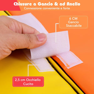 Set di 2 Blocchi per Gattonare e Arrampicare per Neonati e Bambini, Set di Blocchi di Schiuma Morbida per Gioco Attivo Interno, Set di Gioco Morbido per Sviluppo dei Bambini (Giallo e rosso)