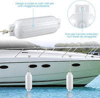 Set 4 Parabordi per Barca, Parabordi per Imbarcazioni, Gommonni, Boat Fender(Bianco)