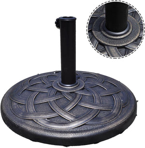 Base per Ombrellone in Resina da 46 cm, Base per Ombrellone Rotondo da 10 kg per Esterni, per Giardino, Spiaggia Piscina (Bronzo (modello3))
