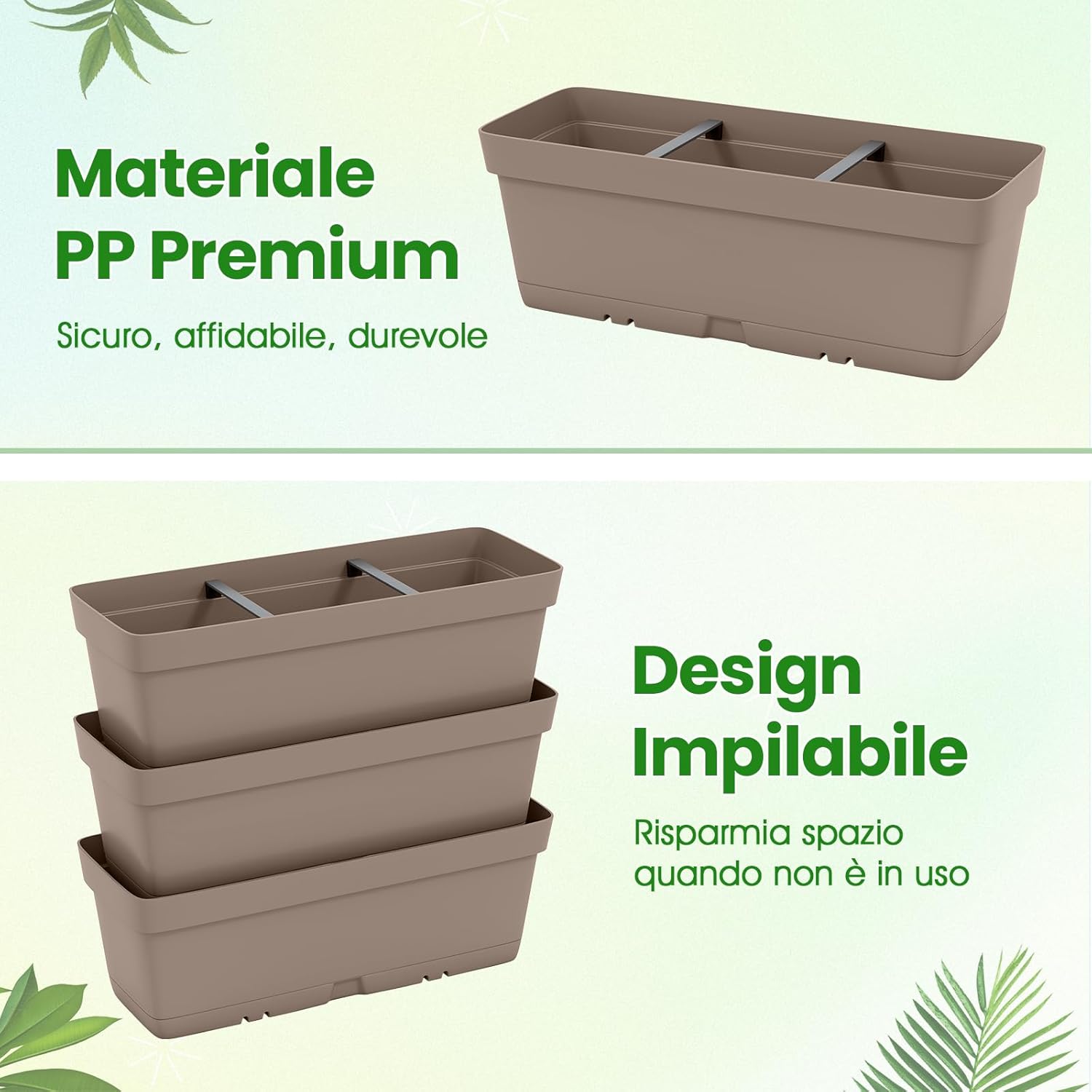 Letto Verticale Rialzato, 6 PZ Fioriere da Giardino per Verdure, Erbe e Fiori, Fioriere Elevate per Interni ed Esterni per Patio, Giardino e Balcone (Grigio)