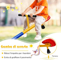 Altalena Basculante per Bambini, Altalena Saliscendi a 360° con Fermo per le Gambe, Altalena Basculante per Esterno Cortile e Parco Giochi, 2 Posti a Sedere