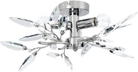 Plafoniera 3 lampadine da max 40 watt e14 design foglie acriliche lampadario lampada da soffitto apparecchio di illuminazione per soggiorno camera da letto trasparente 01_0000116