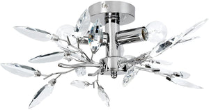 Plafoniera 3 lampadine da max 40 watt e14 design foglie acriliche lampadario lampada da soffitto apparecchio di illuminazione per soggiorno camera da letto trasparente 01_0000116