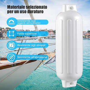 Set 4 Parabordi per Barca, Parabordi per Imbarcazioni, Gommonni, Boat Fender(Bianco)
