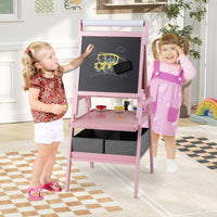Cavalletto 3 in 1 per bambini, Cavalletto con doppia faccia magnetica e lavagna bianca Rosa-Cavalletti e lavagne bambini