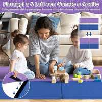 Tappetino Yoga Pieghevole e Portatile, Tappeto Palestra Spesso e Morbido con Maniglie, Tappeto Fitness per Case e Palestra, 180 x 60 x 4 cm