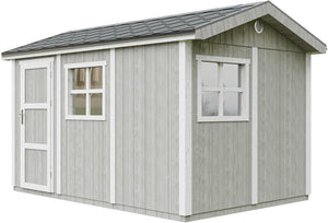 Casetta da giardino di qualit? premium 8,68 m² - H252x250x412 cm - Timbela M914-TUNDRA GREY