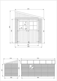 Casa da giardino in legno (con parete laterale) - 10,1 mq - TIMBELA M341A
