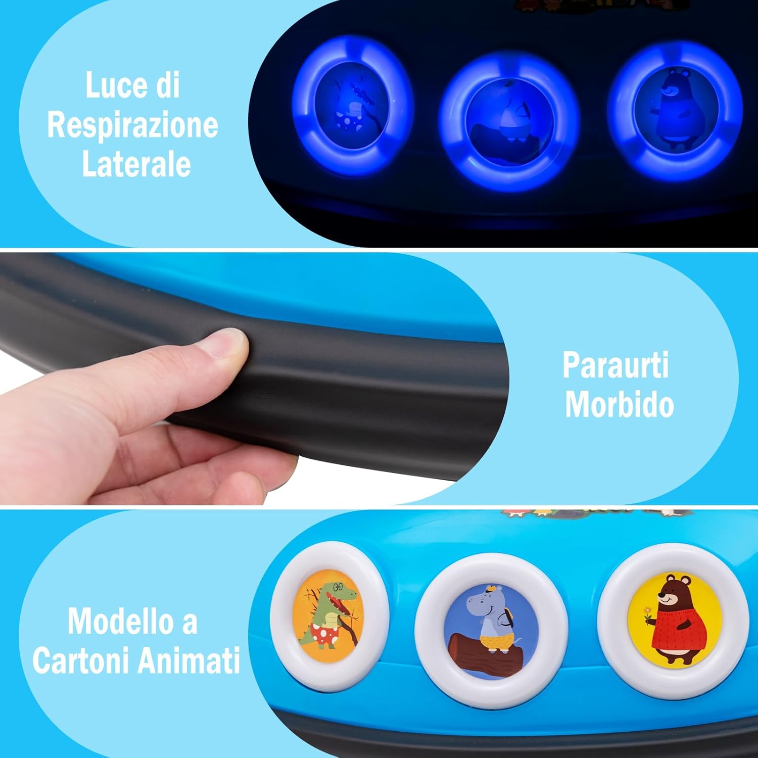 12V Autoscontro Elettrico per Bambini, Macchina Elettrica per Bambini con Design Girevole a 360° Telecomando Luci Musica, Macchina Cavalcabile per Bambini 37-96 Mesi (Blu)