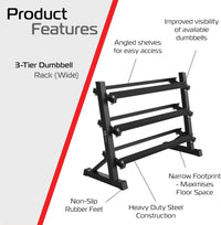 Rack manubri 3 livelli – 600 kg – nero