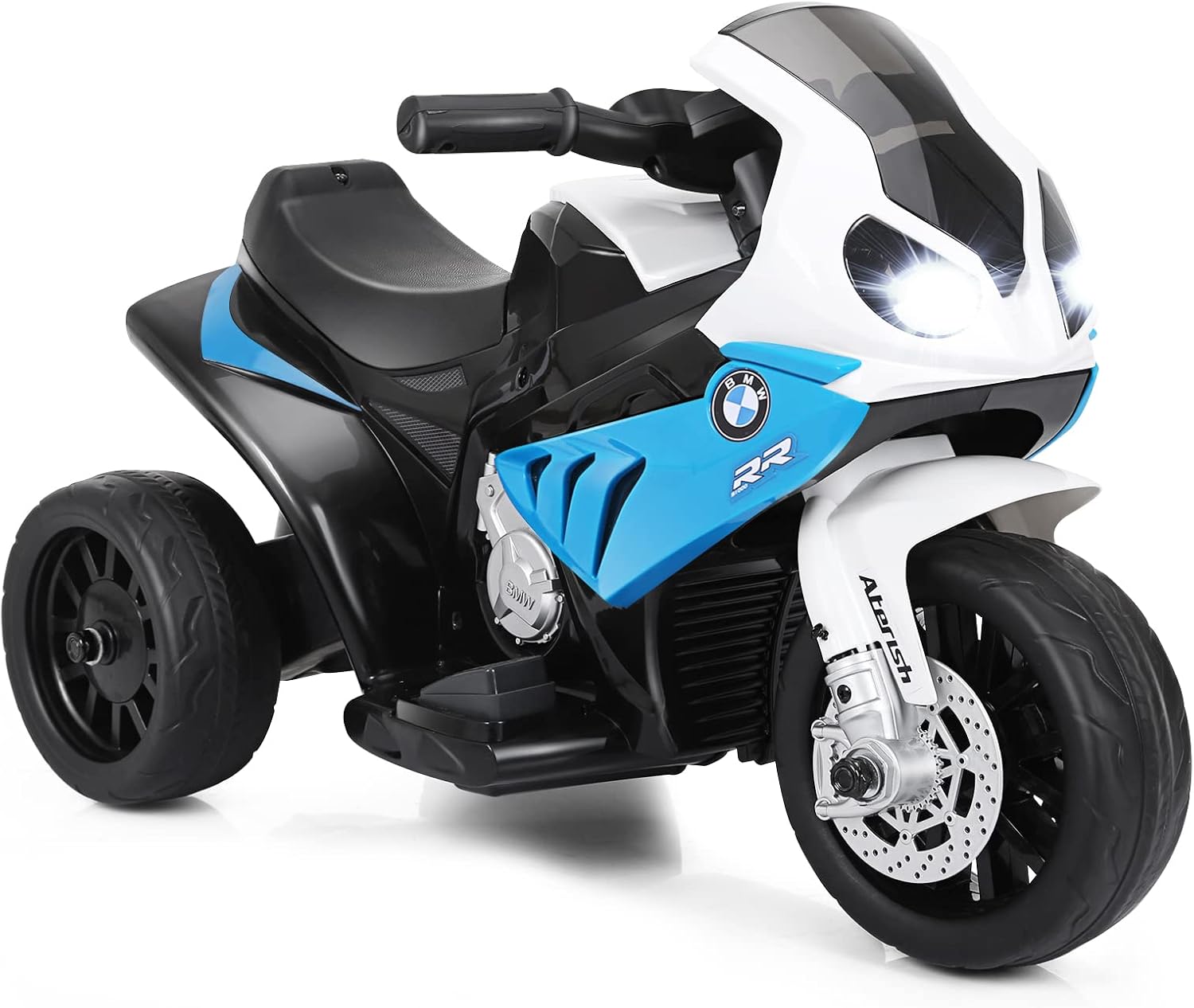 BMW Moto Cavalcabile per Bambini, Moto Giocattolo con Rotelle, Fari, Funzione Musica, Motocicletta a 3 Ruote, Regalo Perfetto per Bambini, 66 x 37 x 44,5 cm (Blu)
